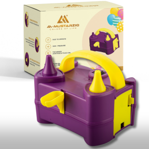 AL-Mustarziq Electric Balloon Pump with UK Plug- Portable Balloon Inflator Pump Machine with Dual Nozzle for Fast Balloons Inflation - Image 2