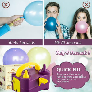 AL-Mustarziq Electric Balloon Pump with UK Plug- Portable Balloon Inflator Pump Machine with Dual Nozzle for Fast Balloons Inflation - Image 12