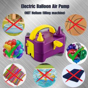 AL-Mustarziq Electric Balloon Pump with UK Plug- Portable Balloon Inflator Pump Machine with Dual Nozzle for Fast Balloons Inflation - Image 4