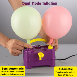 AL-Mustarziq Electric Balloon Pump with UK Plug- Portable Balloon Inflator Pump Machine with Dual Nozzle for Fast Balloons Inflation - Image 8
